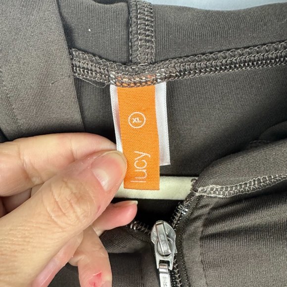 Lucy Womens Full Zip Hooded Jacket Sweater  Size XL Active Wear Athletic Brown - Picture 4 of 7